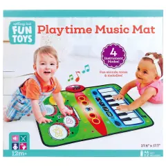 Nothing But Fun Toys: Playtime Music Mat - 4 Instrument Modes, Hand & Button Play, Fun Sounds-Tones-Melodies, Drum & Keyboard, Baby & Toddlers 12 Mo+