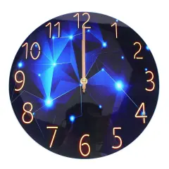 12" Blue Wall Clock, Silent & Large Wall Clocks for Living Room/Office