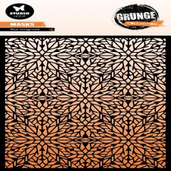 Studio Light Grunge Stencil 5.9"X8.27"-Snow Background