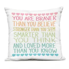 Stupell Industries Rainbow Confidence Phrases Outdoor Printed Pillow design by Sweet Melody Designs, 18 x 7 x 18