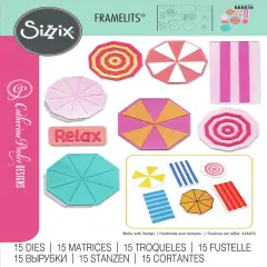 Sizzix Thinlits Die Set By Catherine Pooler 15/Pkg-Beach Blankets & Brellas #2