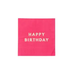 HAUTE PINK SIGNATURE HAPPY BIRTHDAY COCKTAIL NAPKINS