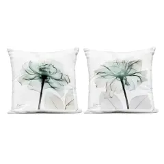 Stupell Industries Serene Emerald Rose 2pc Outdoor Printed Pillow Set design by Albert Koetsier, 18 x 7 x 18