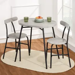 Best Choice Products 3-Piece Modern Oval Dining Table Set, Small Kitchen Dinette w/ 2 Chairs Gray/Black