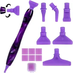 13Pcs 5D Diamond Art Painting Pen Kit - Deep Purple - 0.3mm Fine Point - Ergonomic Grip - Adults & Teens - DIY Art & Jewelry Making