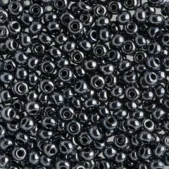 John Bead 6/0 Czech Glass Seed Beads, 100g Metallic Gunmetal