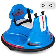 12V Kids Ride On Bumper Car with Remote Control Lights and Music Blue