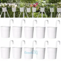 10X Wall Hanging Flower Pots Garden Fence Balcony Basket Plant Pot Planter Decor