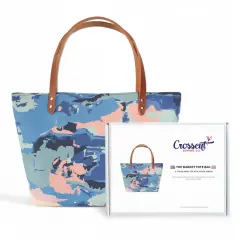 Crosscut Sewing Co.&reg; Market Tote Bag Sewing Project Kit for Beginners with Fabric, Instructions and Video Abstract cloud