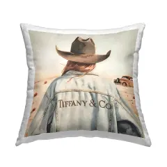 Trendy Brunette Cowgirl Decorative Printed Throw Pillow Design by Amanda Greenwood, 18 x 7 x 18