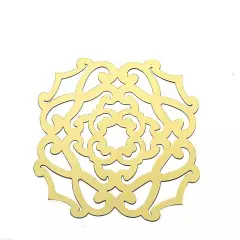 6 Metallic Gold 13 in Cardboard PLACEMATS Laser Cut Flower Design Party Events
