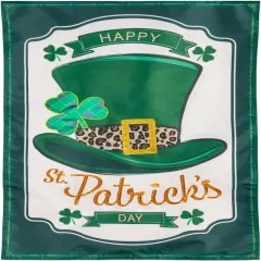 St Patrick's Day Top Hat Garden Flag 2 Sided Applique