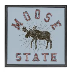 Stupell Industries Vintage Moose State Framed Floater Canvas Wall Art Design by Spirit Animals/Life Is High