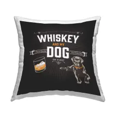 Life Is Whiskey and Dog Decorative Printed Throw Pillow Design by Dog Is Good, 18 x 7 x 18