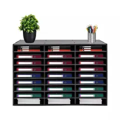 PVC 27 Slots File Sorter Literature Organizer Tabletop Mail Paper Storage Holder