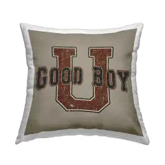 Good Boy U Vintage Outdoor Printed Pillow Design by Spirit Animals/Life Is High, 18 x 7 x 18