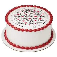 Love Edible Cake Topper Image 7.5 Round