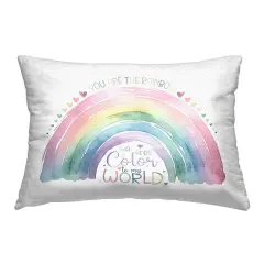 Inspirational Pastel Rainbow Design by Amanda Greenwood Outdoor Printed Pillow 