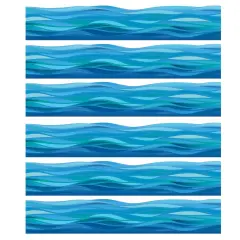 Seas the Day Waves Deco Trim&reg;, 37 Feet Per Pack, 6 Packs