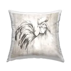 Rooster Sketch Impression Decorative Printed Throw Pillow Design by Eli Jones, 18 x 7 x 18