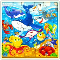 28 Pieces Wooden Puzzles for Kids | Ocean