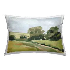 Abstract Country Pathway Design by Victoria Barnes Outdoor Printed Pillow 