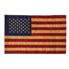 Tea-stained Nylon American Flag 60x36