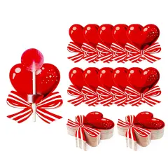 Wrapables Valentines Lollipop Paper Card Candy Holders, Hearts and Bows Party Supplies, Decorations, Party Favors (100pcs)