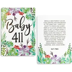 100-Cards Floral Baby Shower Party Trivia Card Game, Double Sided, 2.5 X 3.5 inches