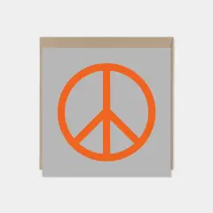 Peace Card, Orange and Gray, Square