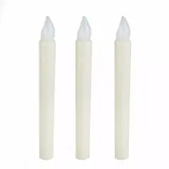 3 Warm White 9-Inch tall LED Taper Flameless Candles Lights Party Centerpieces