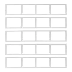 5 PCS Wall Mount Media Storage Rack CD DVD Organizer Metal Floating Shelf White