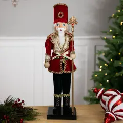 Northlight Jeweled Nutcracker with Scepter Christmas Figure - 22" Red