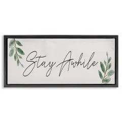 Stupell Industries Stay Awhile with Plant Sprigs Floating Frame Design by Lil' Rue