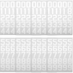 8 Sheets 1-10 Number Stickers for Helmets, Baseball, Softball, Hockey, Football, Lacrosse - Self-Adhesive Vinyl Numbers for Batting
