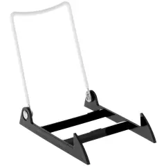 Gibson Holders 3PL Adjustable White Wire and Black Acrylic Display Easel, 3.875" W x 5.375" D x 5.25" H