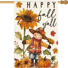 Fall Scarecrow House Flag 28x40 Inch