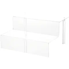Plymor Clear Acrylic 2-Step Display Stairs, 6.25" H x 12" W x 10.25" D
