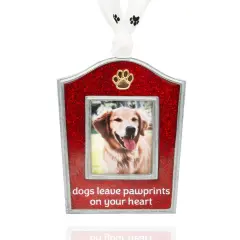Gloria Duchin Dogs Pawprints Silver Metal Paws Photo Frame Ornament