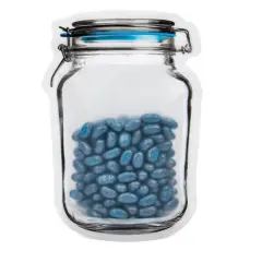 Clamp Lid Jar Shaped Pouch 4 11/16" x 2 1/4" x 7 3/4" 25 pack JARMD