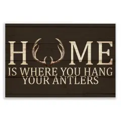 Stupell Industries Hang Your Antlers Rustic Wall Plaque Art