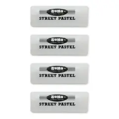 SoHo Urban Artist Professional Oil Pastels - Jumbo Street Pastel Pack of 4 White, 1" Diameter, 2.7" Length, Non-Toxic, Brilliant Pigments, Ideal for Pavement, Less Crumbling than Sidewalk Chalk