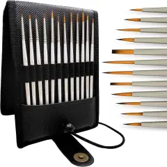 Set of 12 for Detail & Fine Point Painting Miniature Paint Brushes with Holder