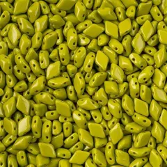 Matubo 2-Hole Czech Glass Opaque Gemduo Beads, 50g Green