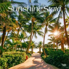 Sunshine State | Florida Places | 2026 12 x 24 Inch (Hanging) Monthly Square Wall Calendar | Plastic-Free