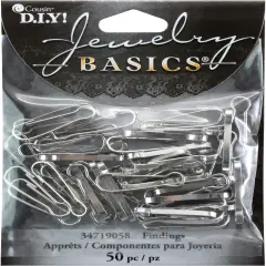 CousinDIY Jewelry Basics Metal Findings 50/Pkg-Silver Lanyard Hooks