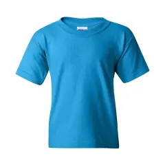Gildan&reg; Youth Heavy Cotton Short Sleeve Crew Neck T-Shirt HEATHER SAPPHIRE