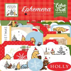 Echo Park Cardstock Ephemera-Icons, Winnie The Pooh Christmas