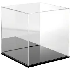 Plymor Clear Acrylic Display Case, 12" x 12" x 12" Black (Mirrored)