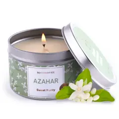 Magnificent 101 Long Lasting Flower Tin Candles with AZAHAR Orange Blossom Scented | 6 Oz - 35 Hour Burn | Made of Natural Soy Wax for Manifestation, Purification & House Energy Cleansing Multicolor